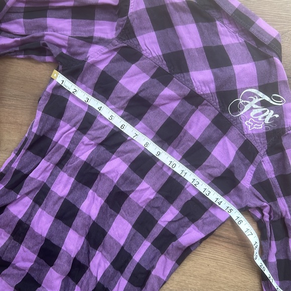 Fox Purple and Black Plaid Long Sleeve Shirt - Picture 6 of 6